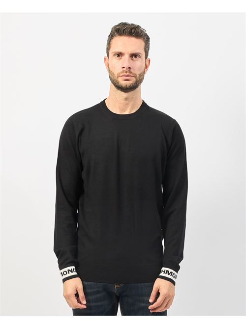 Pull homme Richmond X avec poignets contrast?s RICHMOND X | UMA24099MABLACK